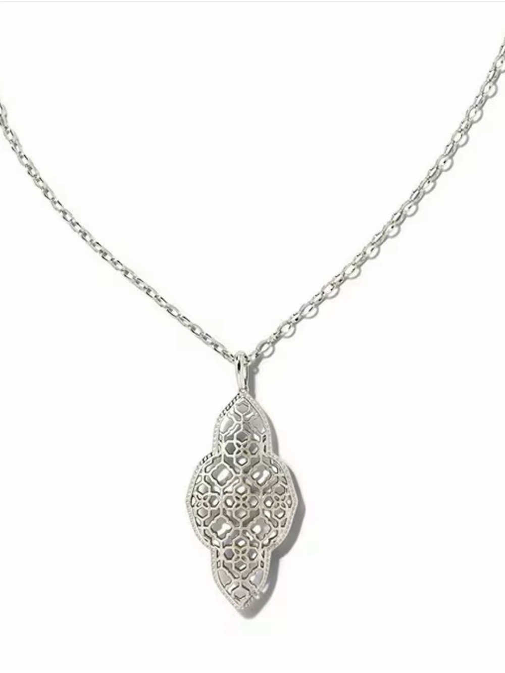 Kendra Scott Silver Filigree Pendant Necklace
